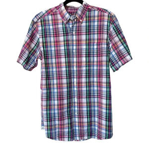 Cremieux Classics Men's Woven 100% Cotton Summer Plaid Button Down Size Medium